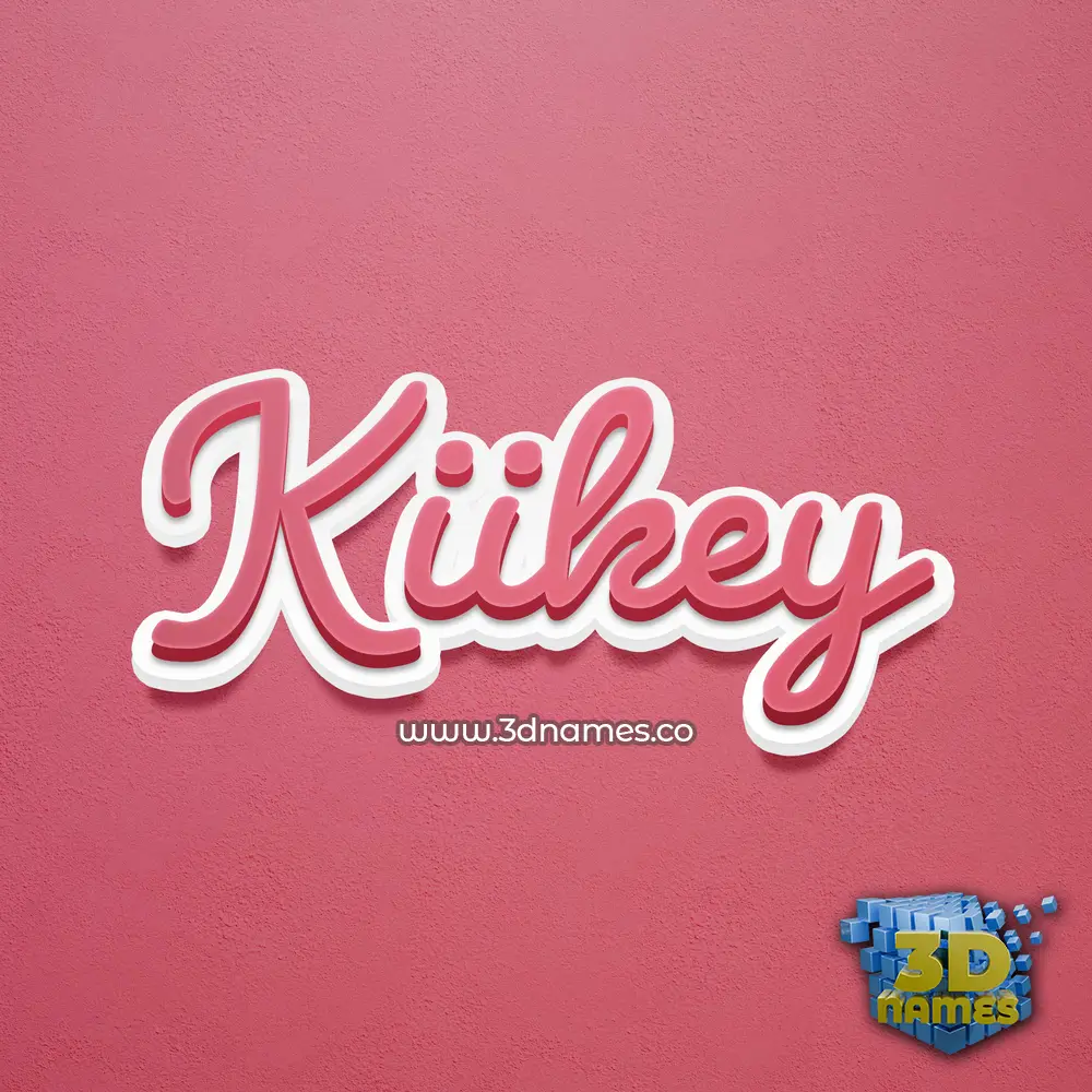 kiikey in Red Scribble style - 3D name wallpaper