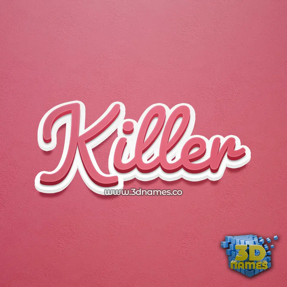 killer in Red Scribble style - 3D name wallpaper