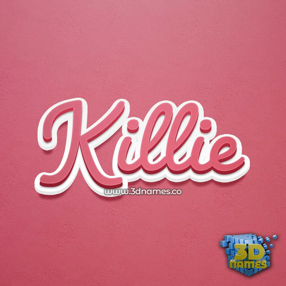 killie in Red Scribble style - 3D name wallpaper
