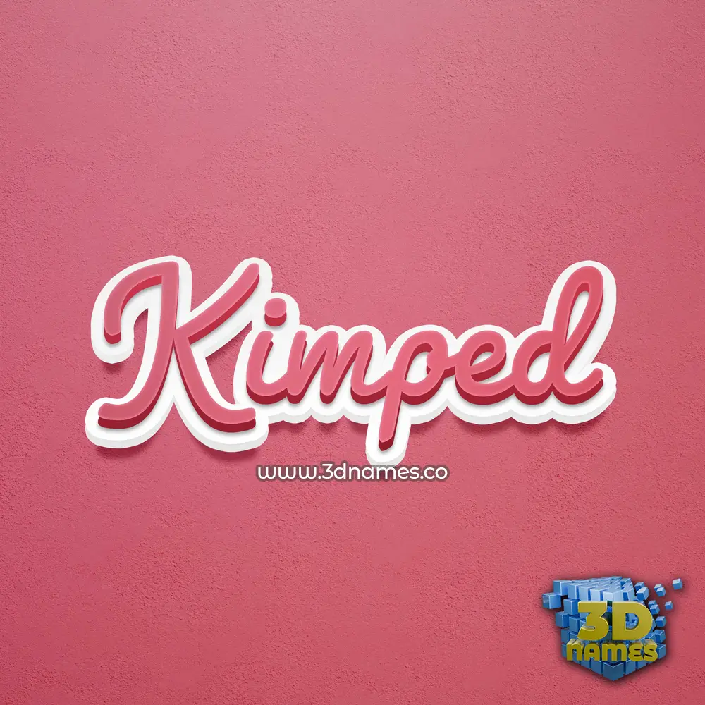 kimped in Red Scribble style - 3D name wallpaper kimped in Red Scribble style - 3D name wallpaper