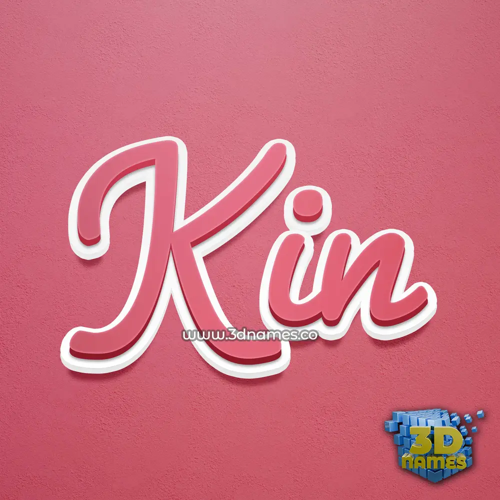 kin in Red Scribble style - 3D name wallpaper