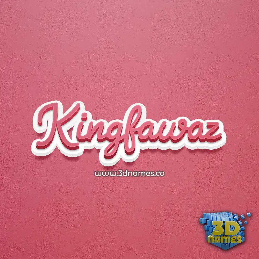 kingfawaz in Red Scribble style - 3D name wallpaper