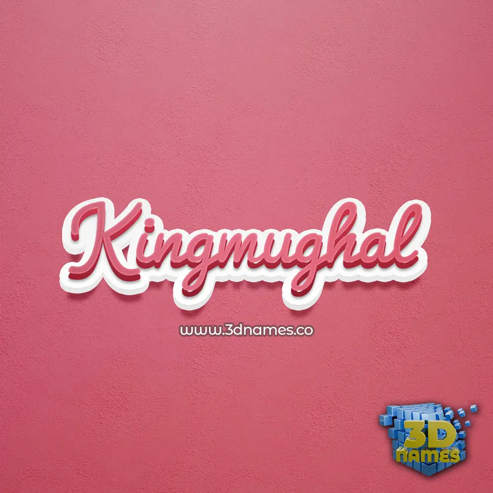 kingmughal in Red Scribble style - 3D name wallpaper