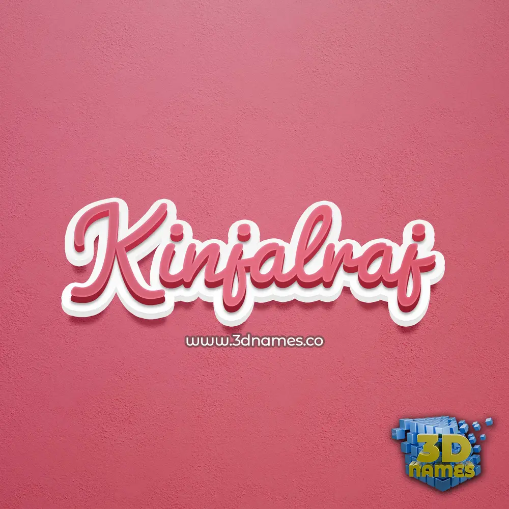 kinjalraj in Red Scribble style - 3D name wallpaper