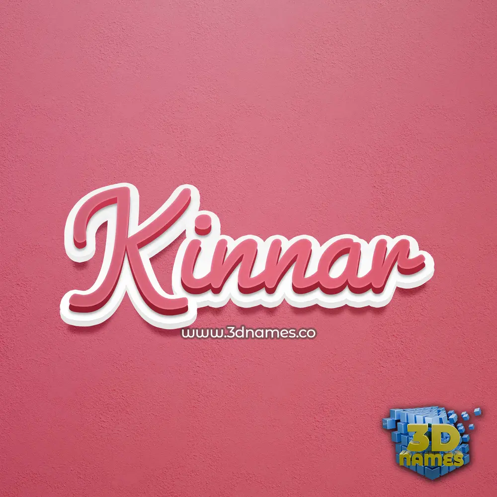 kinnar in Red Scribble style - 3D name wallpaper