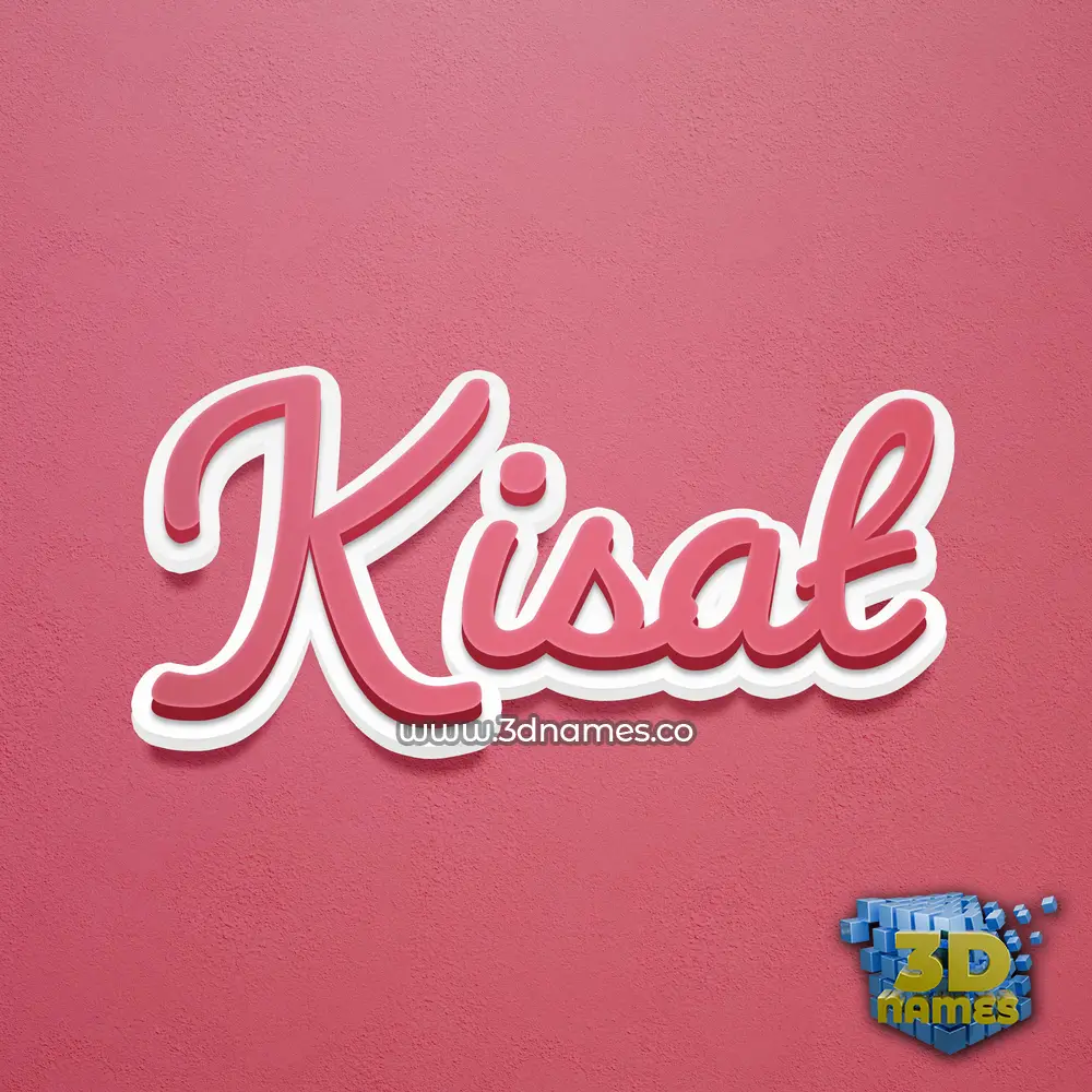 kisat in Red Scribble style - 3D name wallpaper