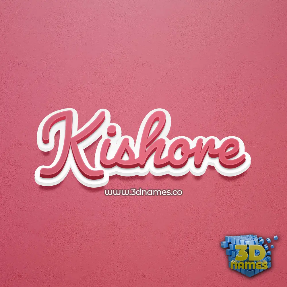 kishore in Red Scribble style - 3D name wallpaper