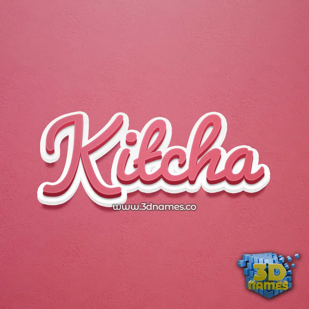 kitcha in Red Scribble style - 3D name wallpaper kitcha in Red Scribble style - 3D name wallpaper