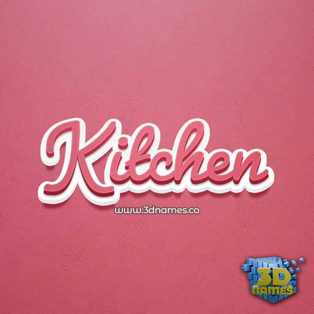 kitchen in Red Scribble style - 3D name wallpaper kitchen in Red Scribble style - 3D name wallpaper