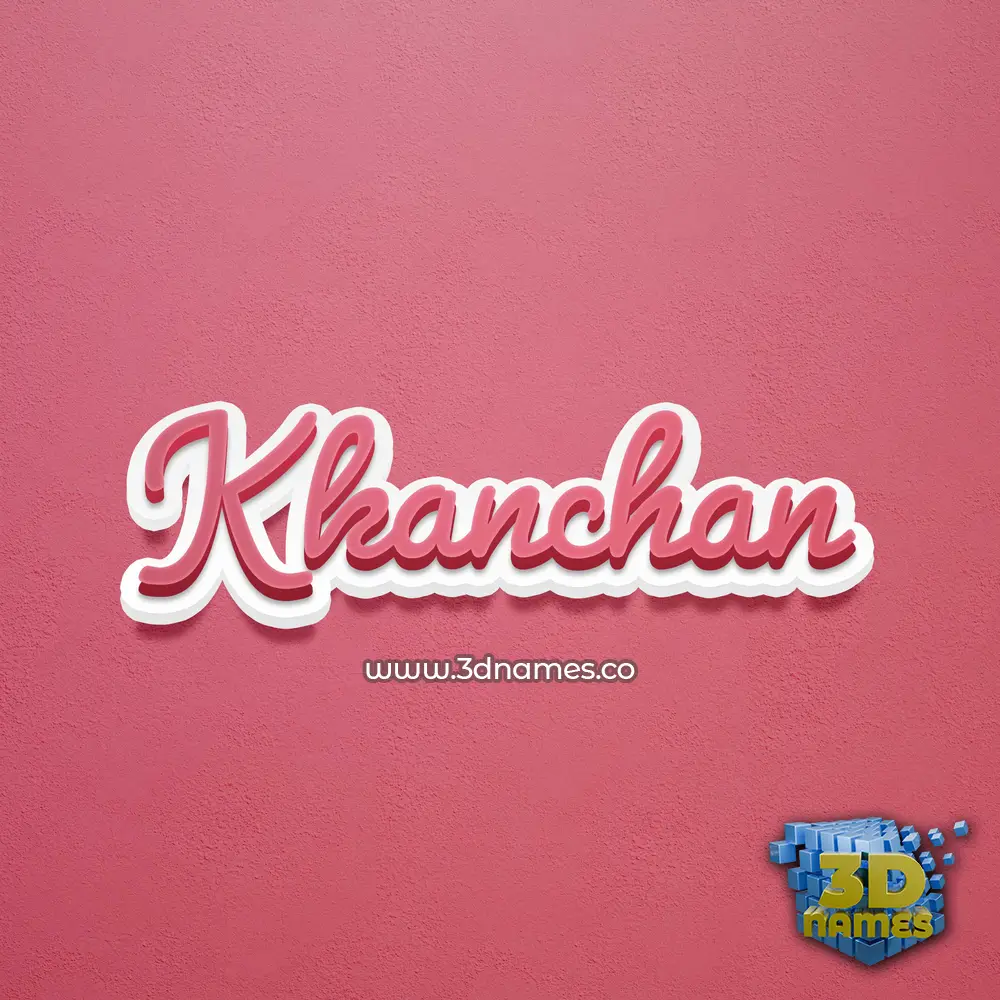 kkanchan in Red Scribble style - 3D name wallpaper