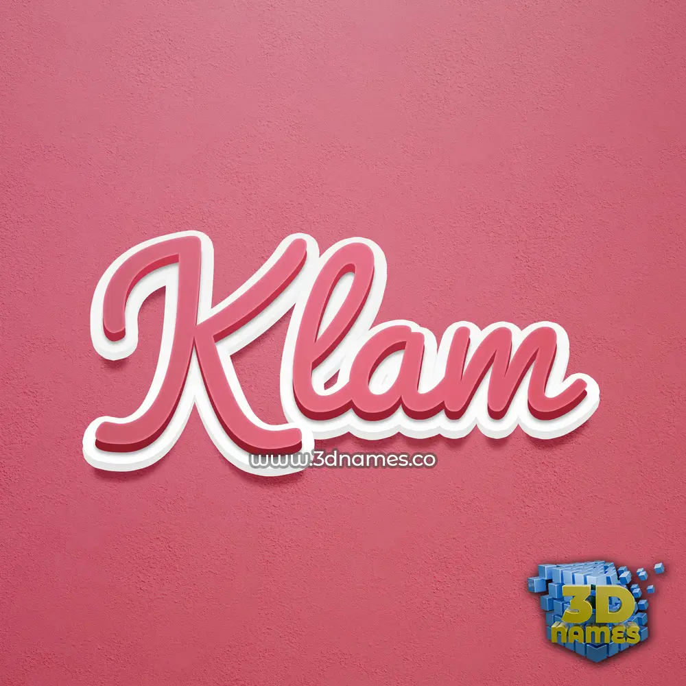 klam in Red Scribble style - 3D name wallpaper