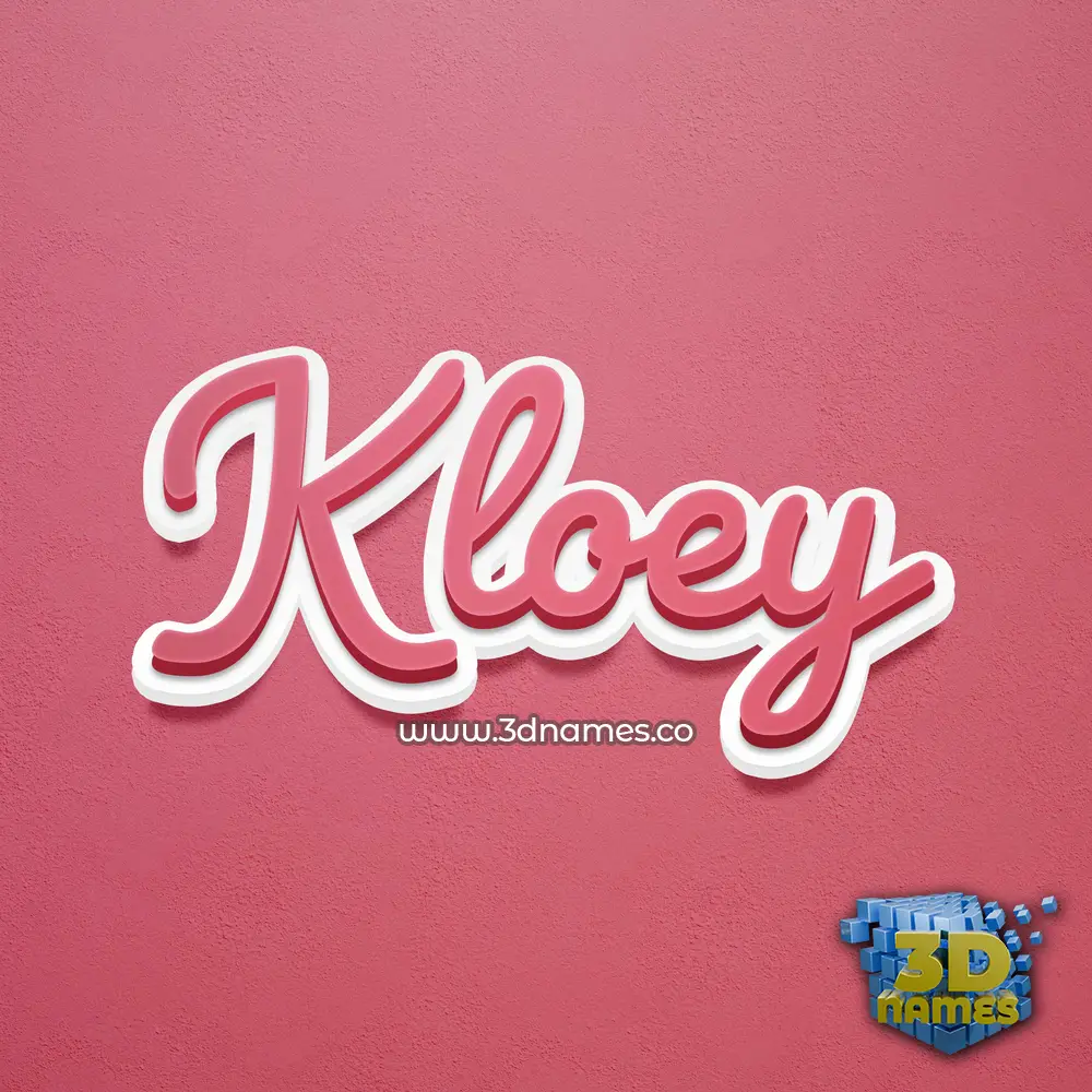 kloey in Red Scribble style - 3D name wallpaper