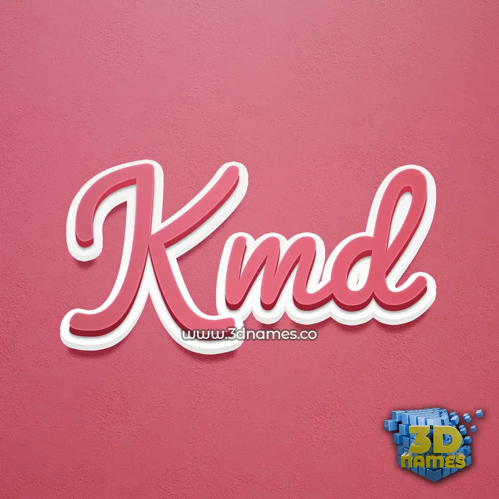 kmd in Red Scribble style - 3D name wallpaper