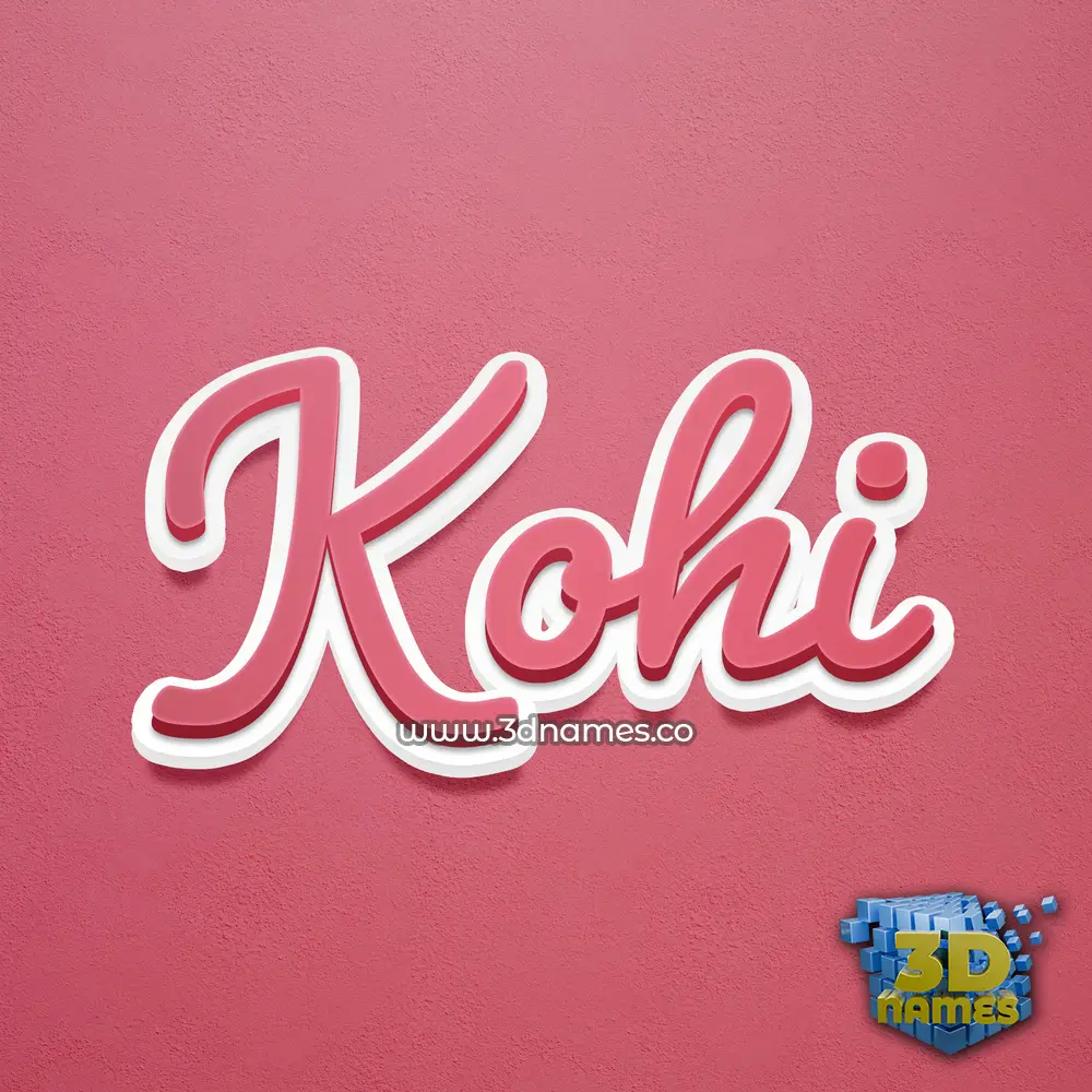 kohi in Red Scribble style - 3D name wallpaper