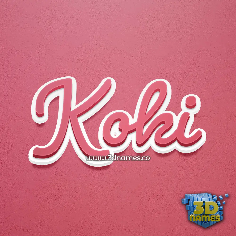 koki in Red Scribble style - 3D name wallpaper