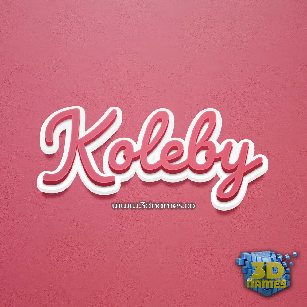 koleby in Red Scribble style - 3D name wallpaper
