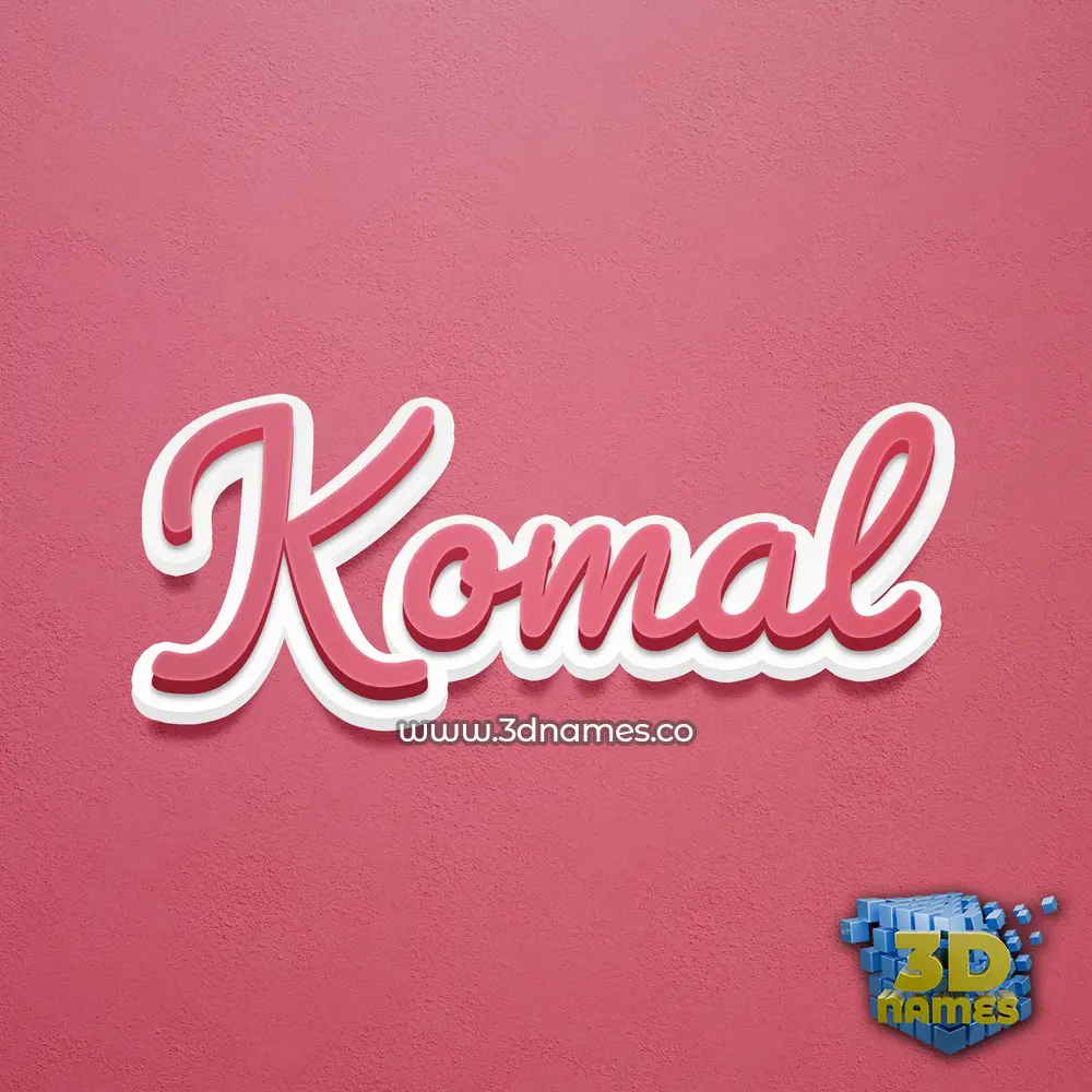 komal in Red Scribble style - 3D name wallpaper
