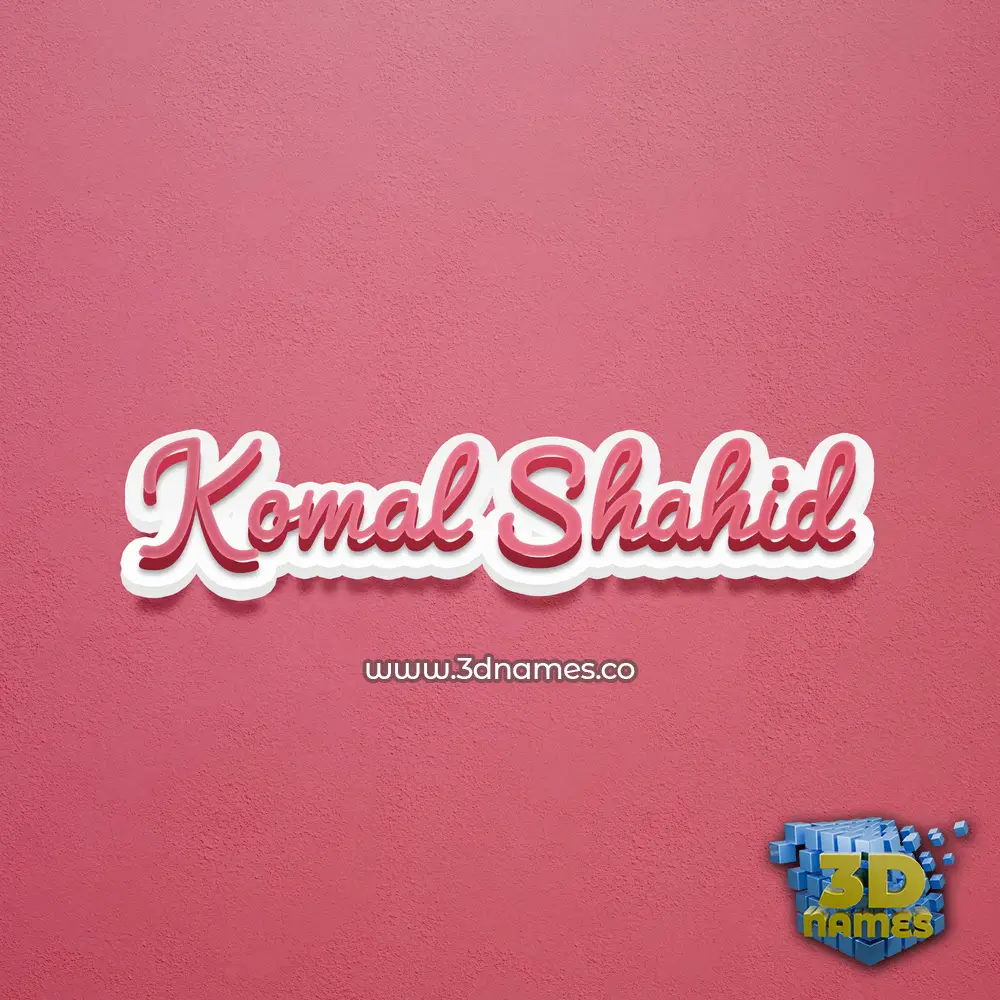 komal shahid in Red Scribble style - 3D name wallpaper komal shahid in Red Scribble style - 3D name wallpaper