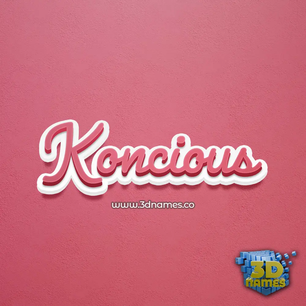 koncious in Red Scribble style - 3D name wallpaper koncious in Red Scribble style - 3D name wallpaper