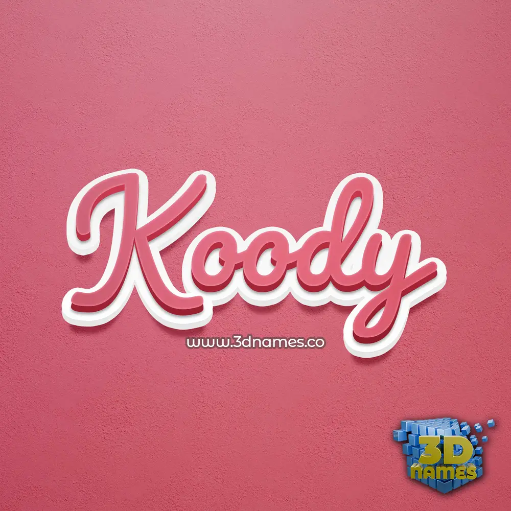 koody in Red Scribble style - 3D name wallpaper