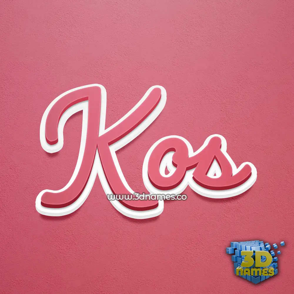 kos in Red Scribble style - 3D name wallpaper