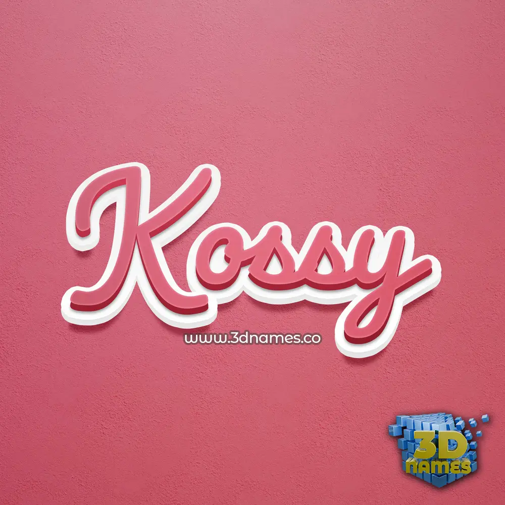 kossy in Red Scribble style - 3D name wallpaper
