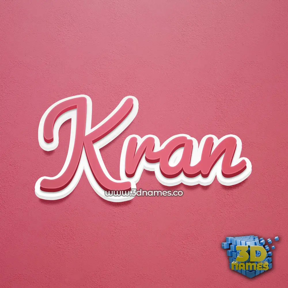 kran in Red Scribble style - 3D name wallpaper
