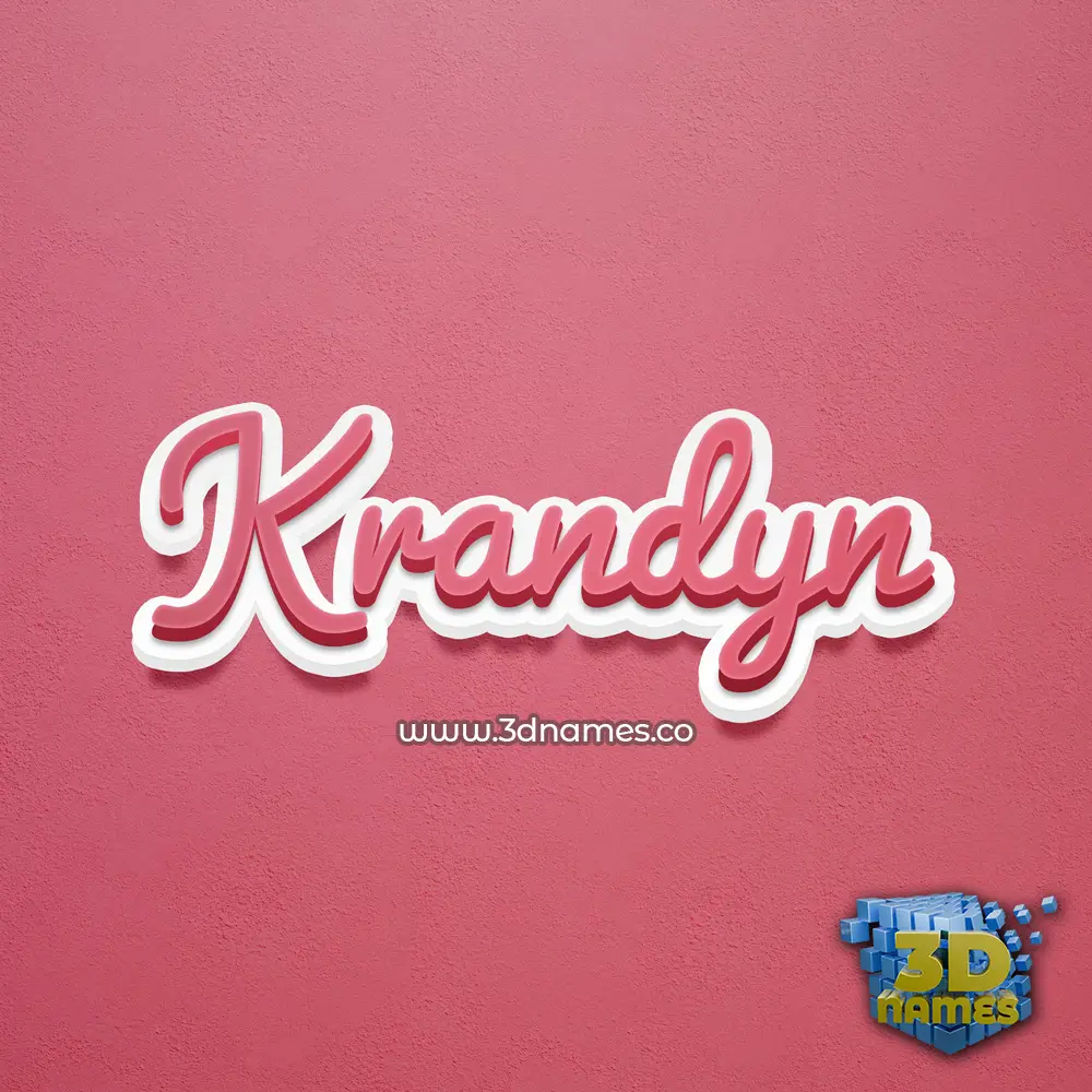 krandyn in Red Scribble style - 3D name wallpaper