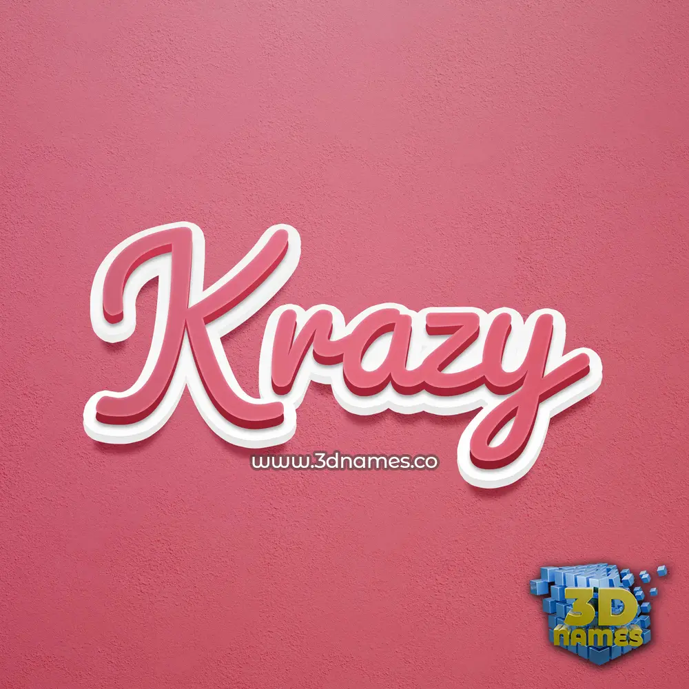 krazy in Red Scribble style - 3D name wallpaper krazy in Red Scribble style - 3D name wallpaper