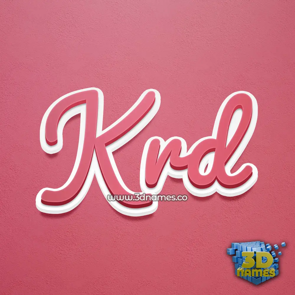 krd in Red Scribble style - 3D name wallpaper