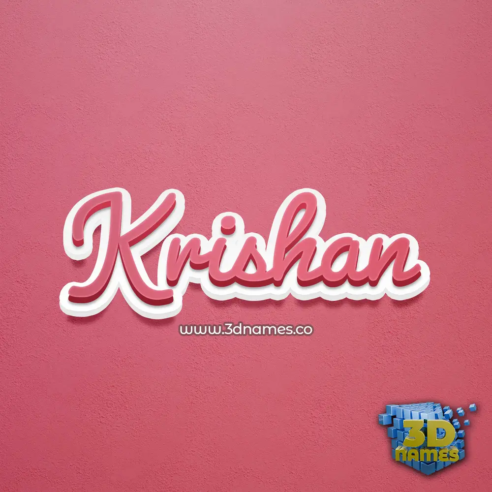 krishan in Red Scribble style - 3D name wallpaper