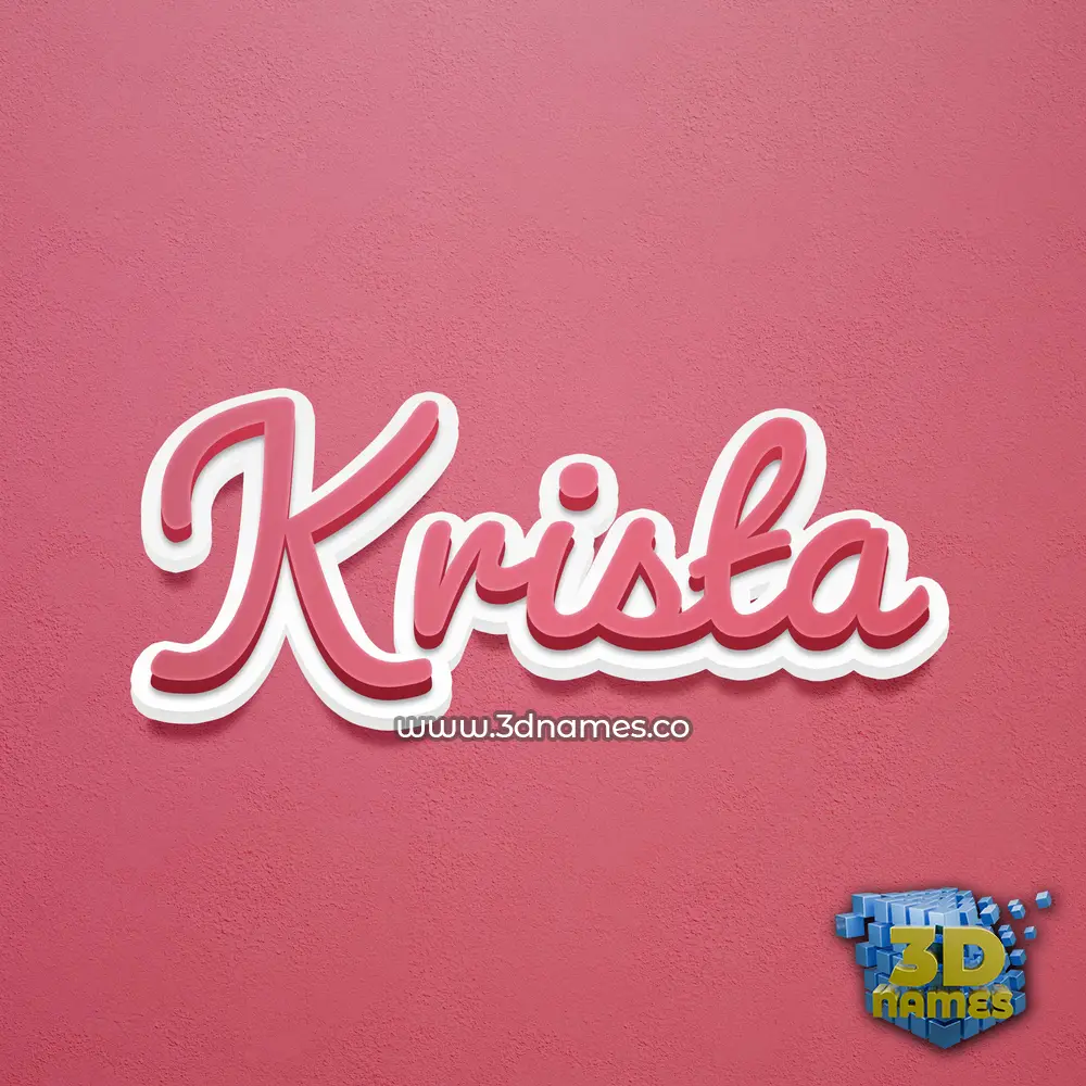 krista in Red Scribble style - 3D name wallpaper