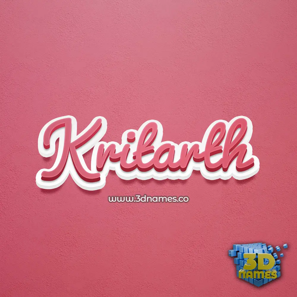 kritarth in Red Scribble style - 3D name wallpaper