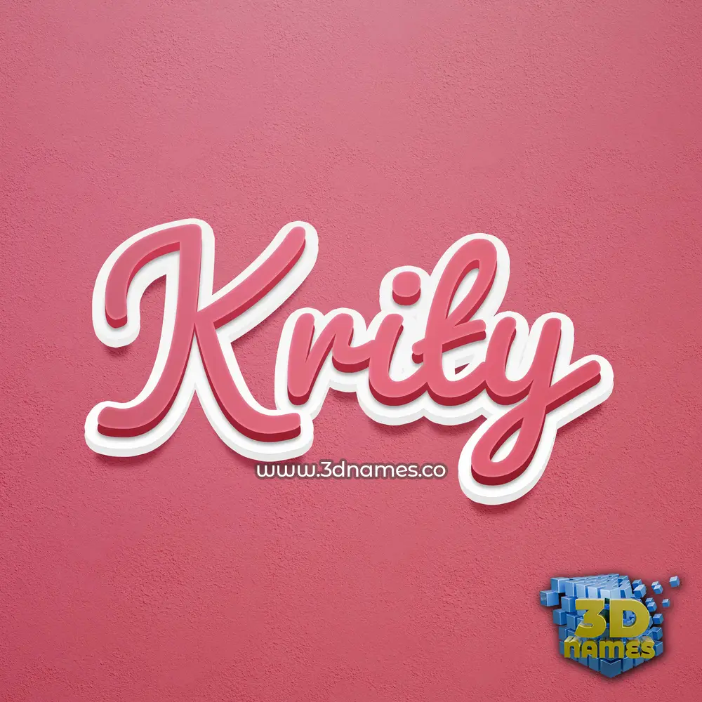 krity in Red Scribble style - 3D name wallpaper