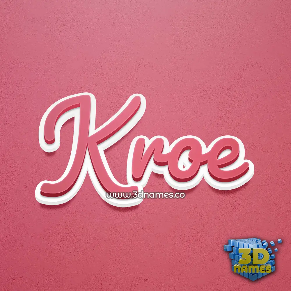 kroe in Red Scribble style - 3D name wallpaper