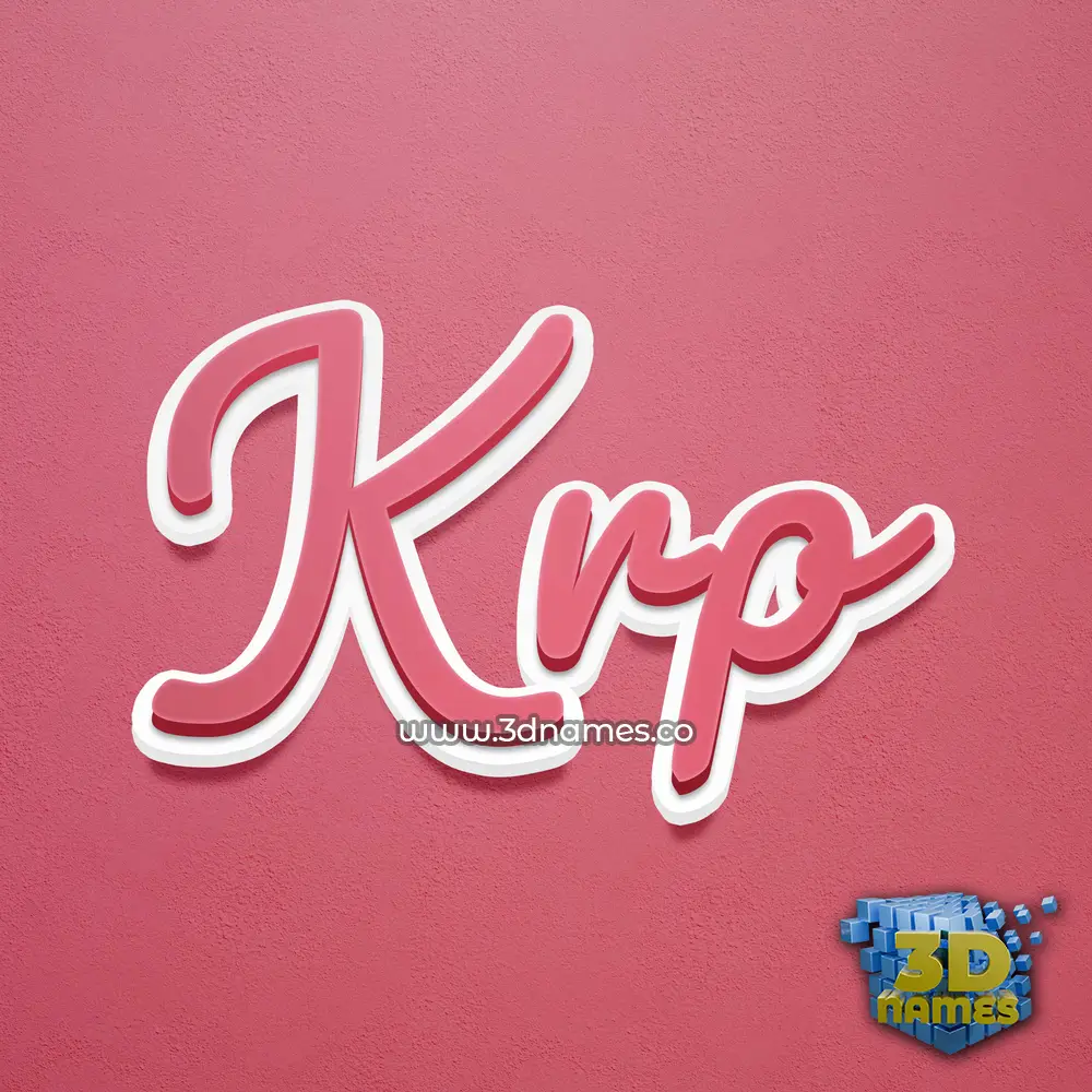 krp in Red Scribble style - 3D name wallpaper
