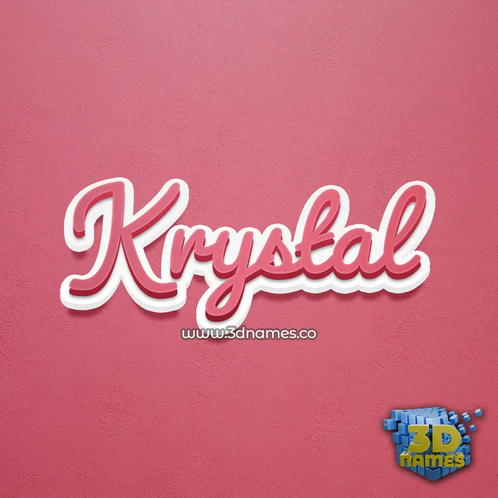 krystal in Red Scribble style - 3D name wallpaper