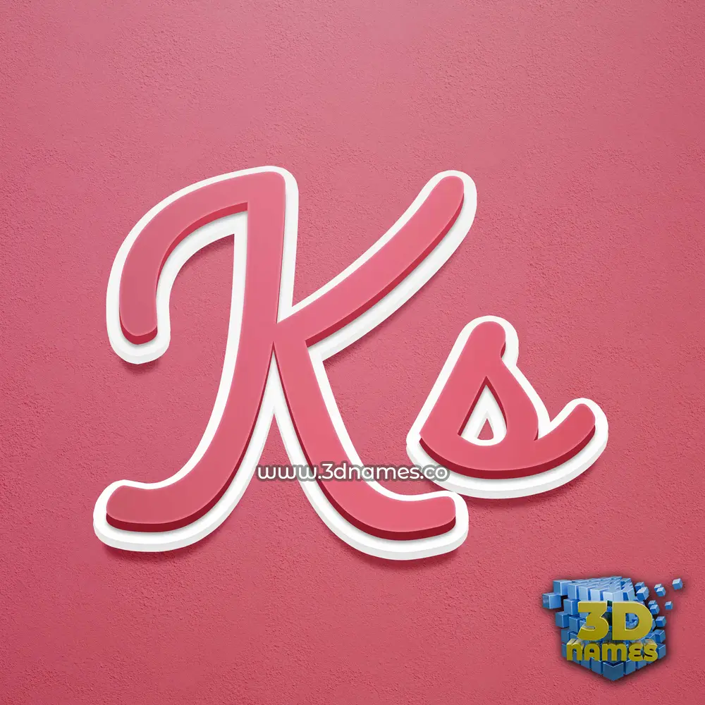 ks in Red Scribble style - 3D name wallpaper ks in Red Scribble style - 3D name wallpaper