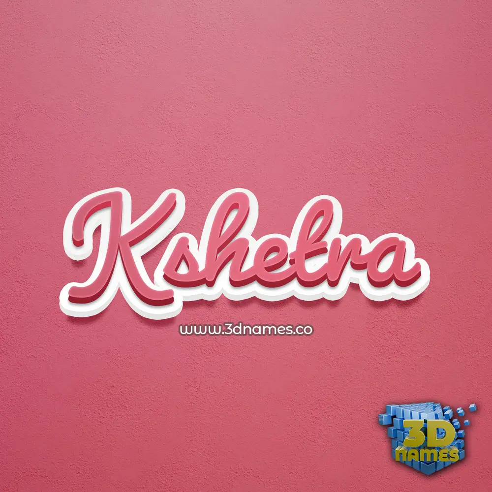 kshetra in Red Scribble style - 3D name wallpaper