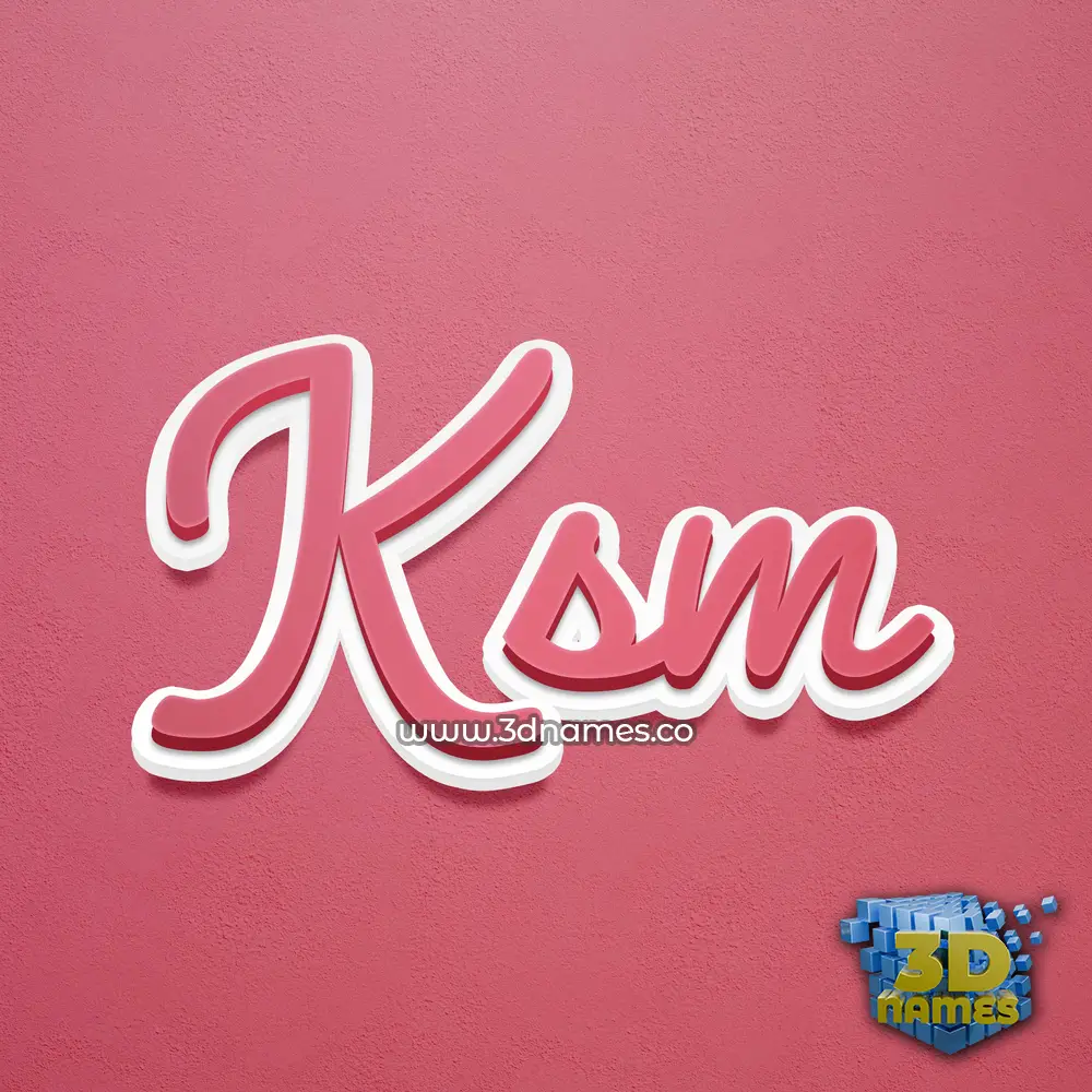 ksm in Red Scribble style - 3D name wallpaper