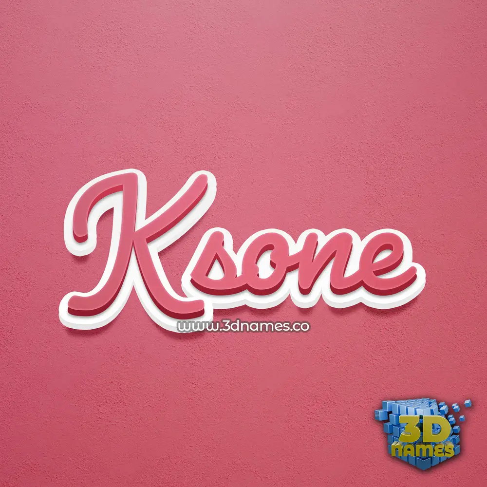 ksone in Red Scribble style - 3D name wallpaper