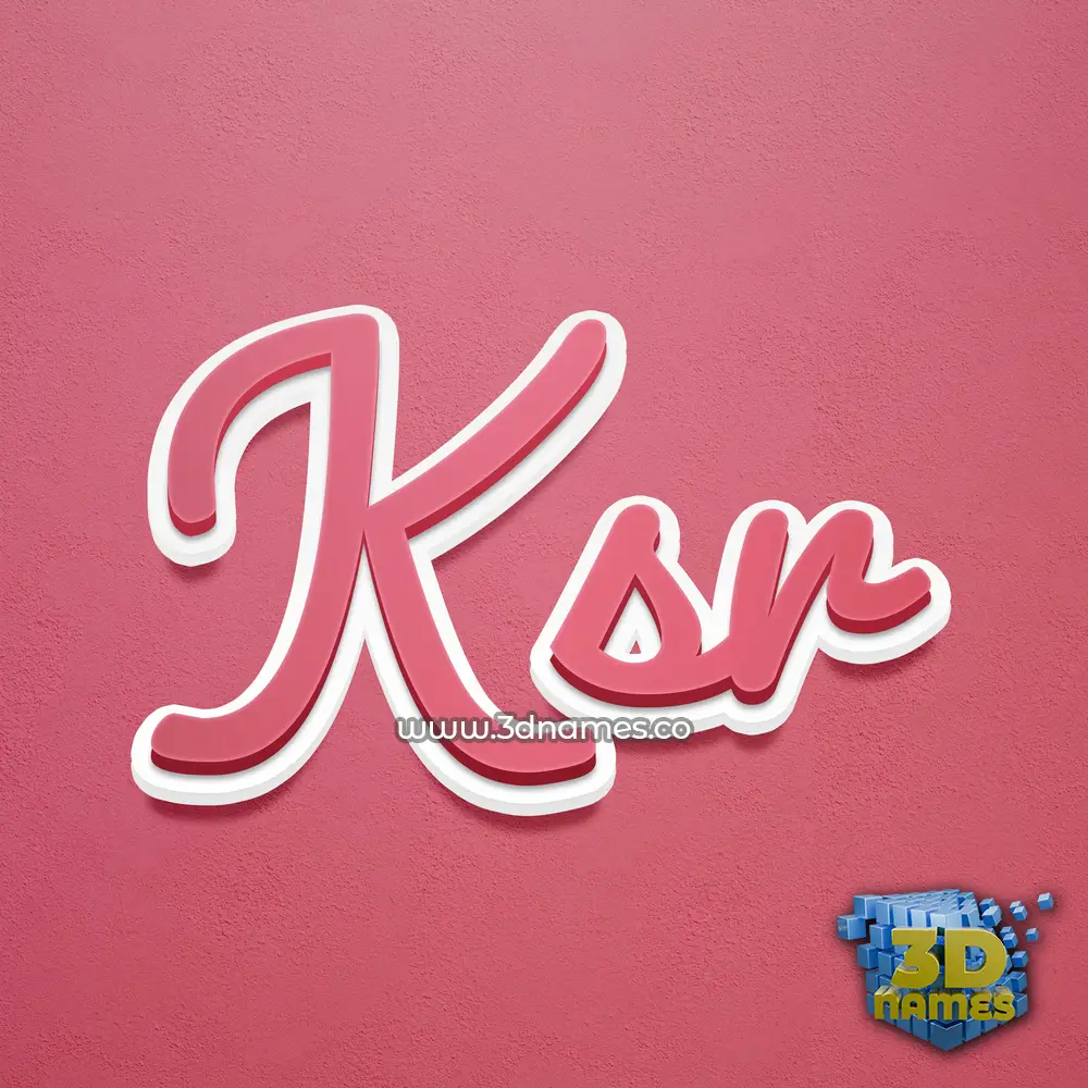 ksr in Red Scribble style - 3D name wallpaper