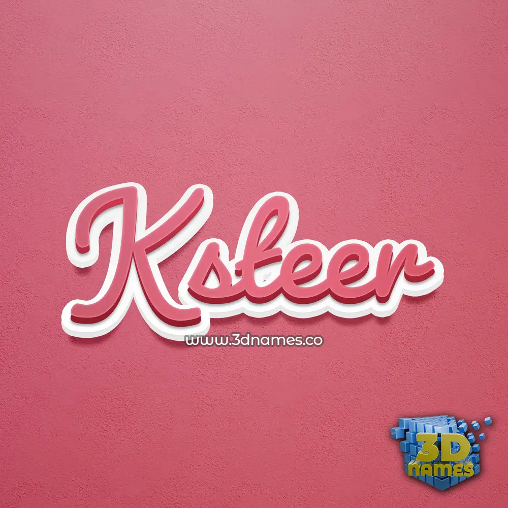 ksteer in Red Scribble style - 3D name wallpaper