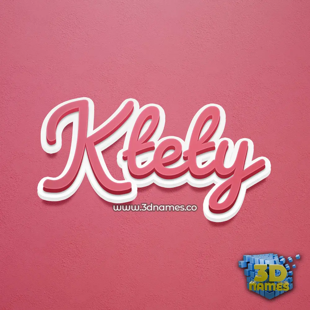 ktety in Red Scribble style - 3D name wallpaper