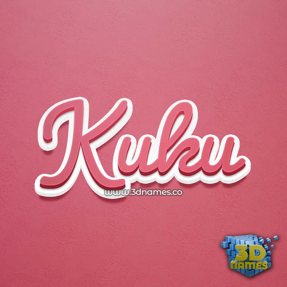 kuku in Red Scribble style - 3D name wallpaper