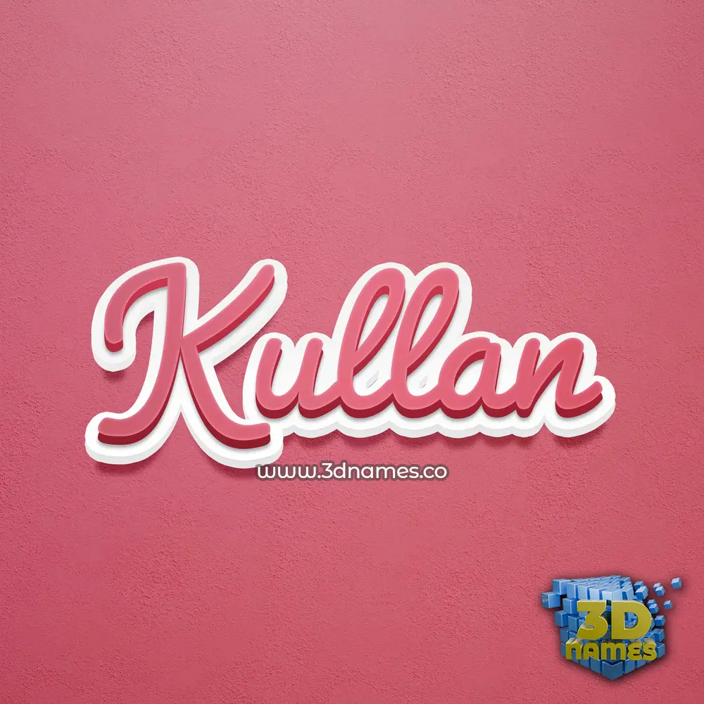 kullan in Red Scribble style - 3D name wallpaper