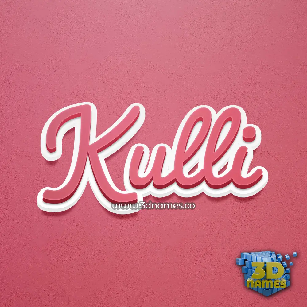 kulli in Red Scribble style - 3D name wallpaper