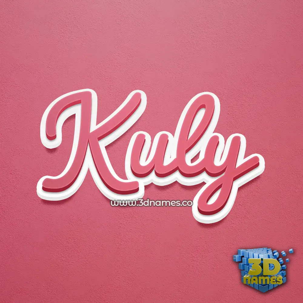 kuly in Red Scribble style - 3D name wallpaper