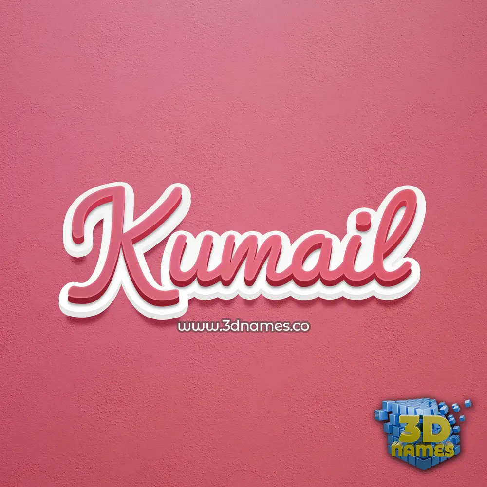 kumail in Red Scribble style - 3D name wallpaper
