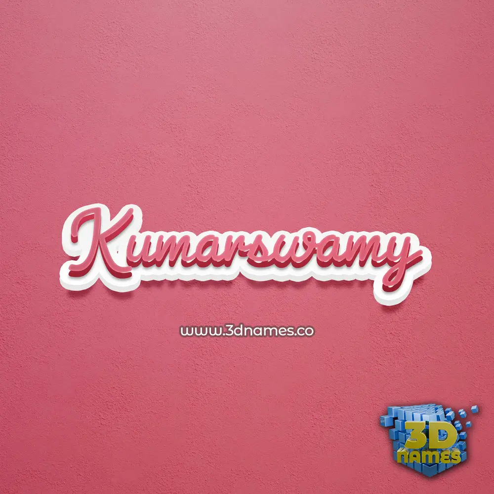kumarswamy in Red Scribble style - 3D name wallpaper
